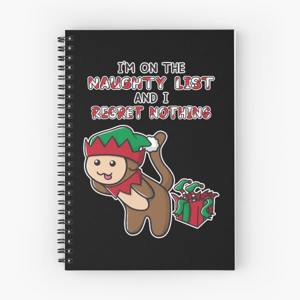 Item preview, I'm on the Naughty List and I Regret Nothing Funny Christmas Shirt, Grumpy Elf, Ooptee Monkey designed and sold by OopteesLydia.