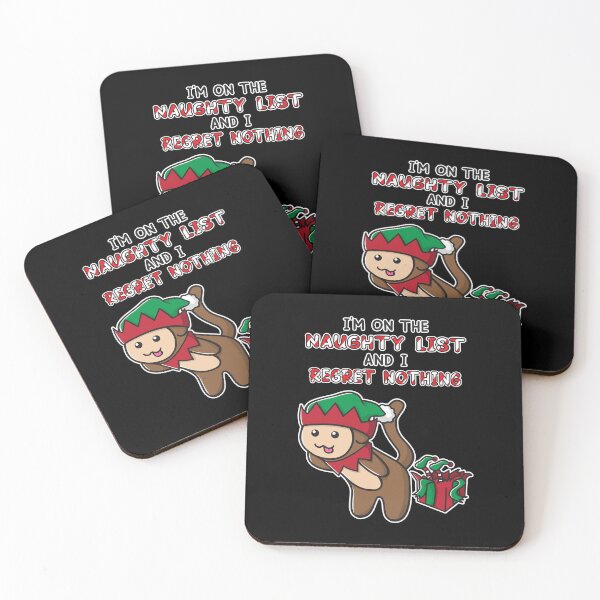 Item preview, I'm on the Naughty List and I Regret Nothing Funny Christmas Shirt, Grumpy Elf, Ooptee Monkey designed and sold by OopteesLydia.