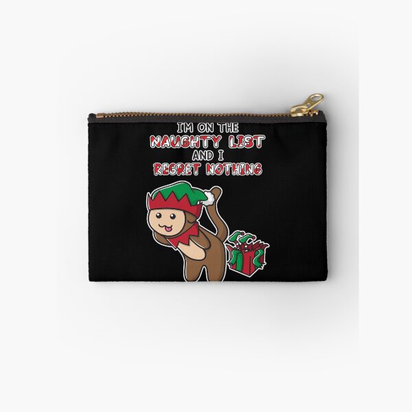 Item preview, I'm on the Naughty List and I Regret Nothing Funny Christmas Shirt, Grumpy Elf, Ooptee Monkey designed and sold by OopteesLydia.