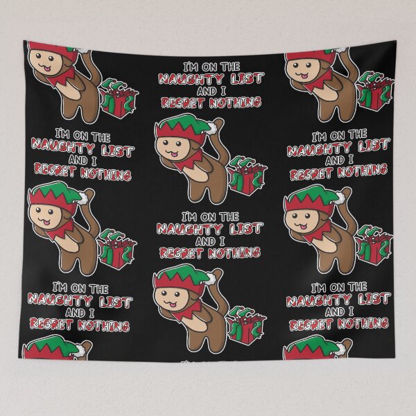 Item preview, I'm on the Naughty List and I Regret Nothing Funny Christmas Shirt, Grumpy Elf, Ooptee Monkey designed and sold by OopteesLydia.