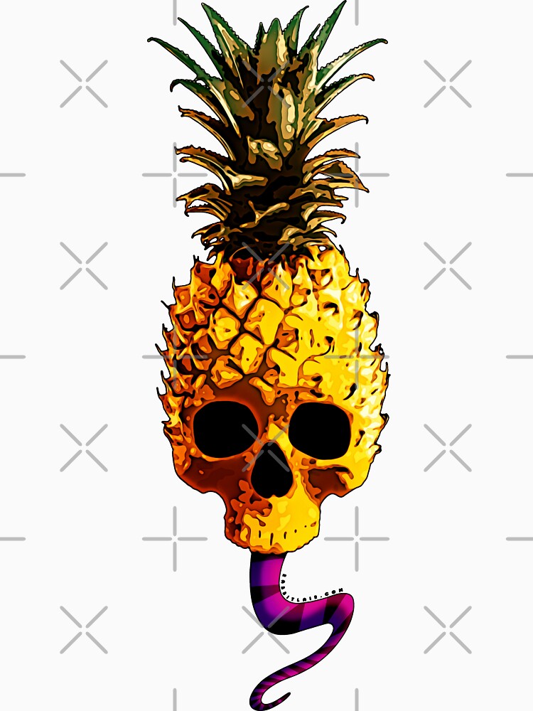 Skull Pineapple - Grunge Fruit Skull by RabbitLair