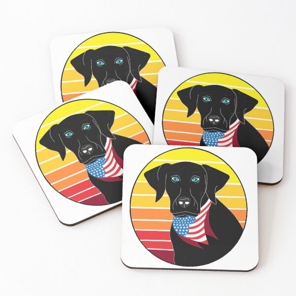 Item preview, Vintage Black Labrador with the USA Flag Scarf - Retro designed and sold by Georgiodaccache.