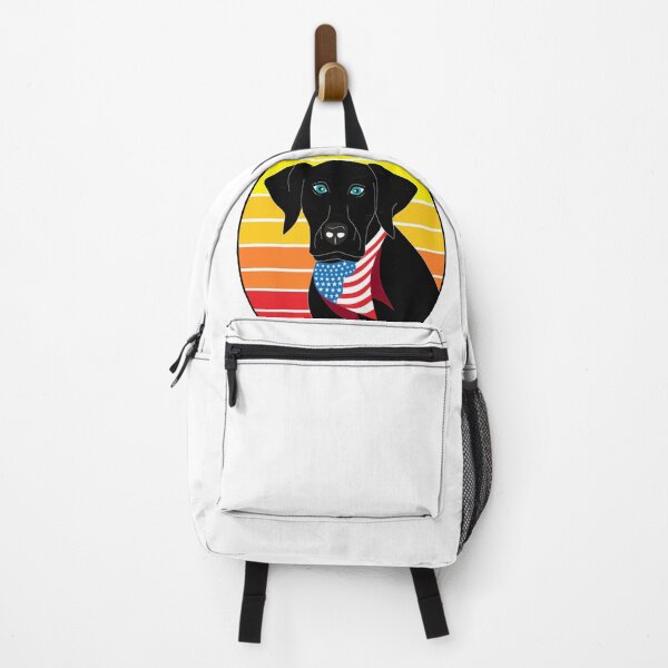 Item preview, Vintage Black Labrador with the USA Flag Scarf - Retro designed and sold by Georgiodaccache.
