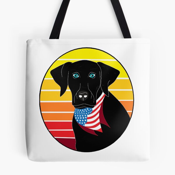 Item preview, Vintage Black Labrador with the USA Flag Scarf - Retro designed and sold by Georgiodaccache.