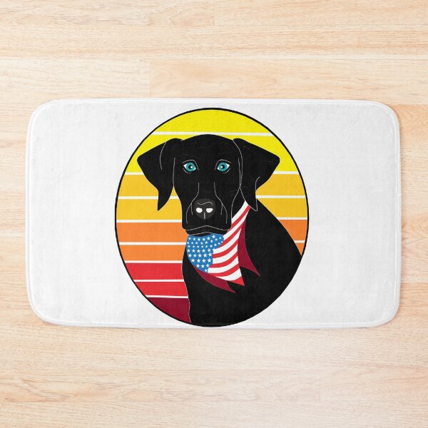 Item preview, Vintage Black Labrador with the USA Flag Scarf - Retro designed and sold by Georgiodaccache.