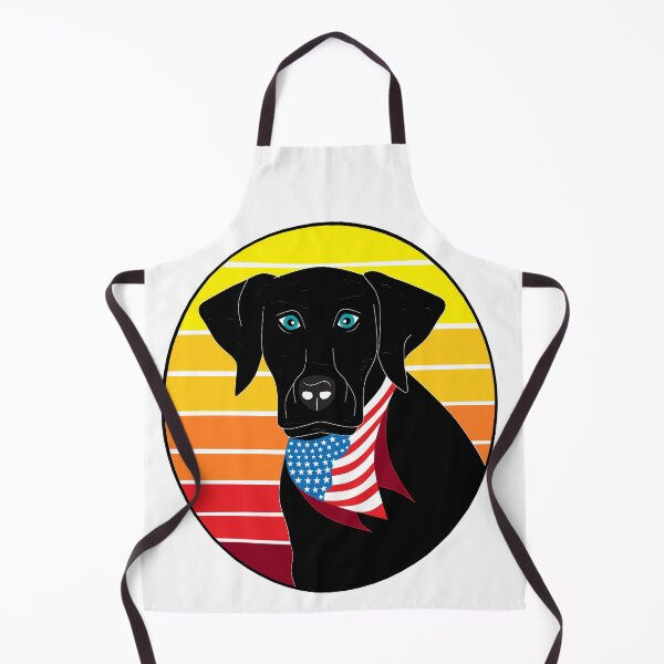 Item preview, Vintage Black Labrador with the USA Flag Scarf - Retro designed and sold by Georgiodaccache.