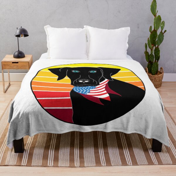 Item preview, Vintage Black Labrador with the USA Flag Scarf - Retro designed and sold by Georgiodaccache.