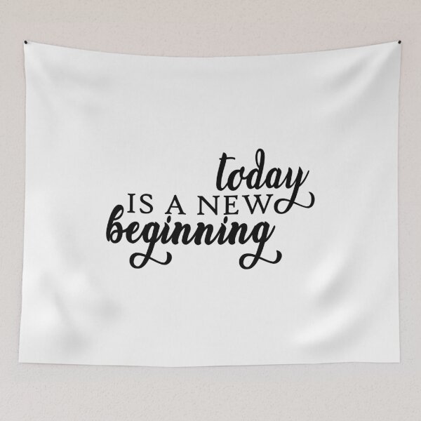 Item preview, Today Is A New Beginning Quote Art Design Inspira designed and sold by vividpixelusa.