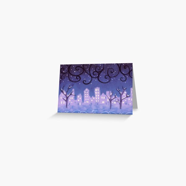 Snowy Skyline Greeting Card