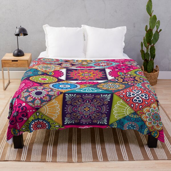 Item preview, Colorful ethnic pattern with beautiful flowers tiles  designed and sold by shivani21061993.