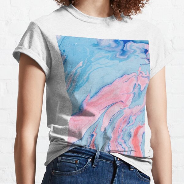 Aesthetic blue and pink marble Classic T-Shirt
