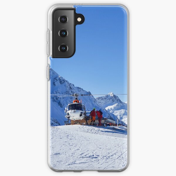 Helicopter on the ski slope, rescue Samsung Galaxy Soft Case