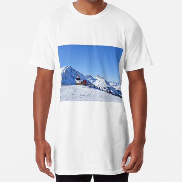 Helicopter on the ski slope, rescue Long T-Shirt