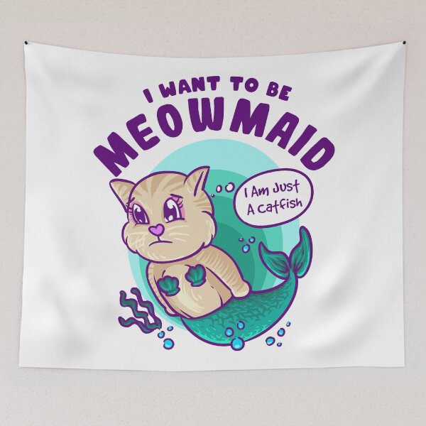 Item preview, Catfish Want To Be Meowmaid designed and sold by miftake.