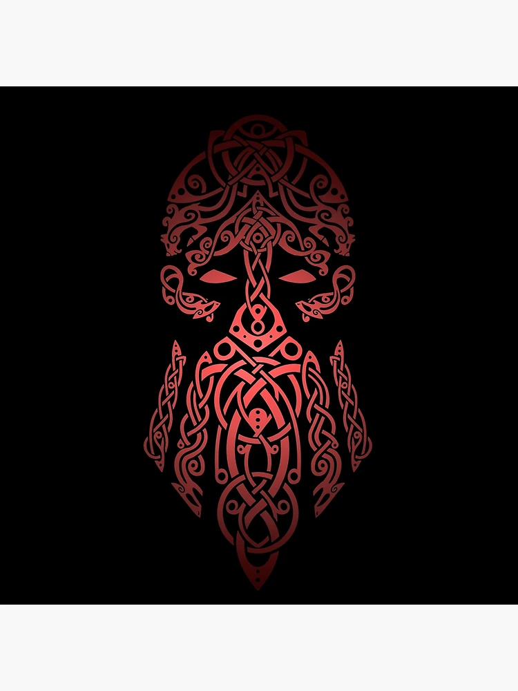 Blackwork Tyr Norse God Of Justice Standing In Tattoo Idea