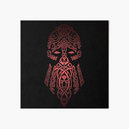 Tyr, Norse God of War, Law and Justice - Red and Black Art Board