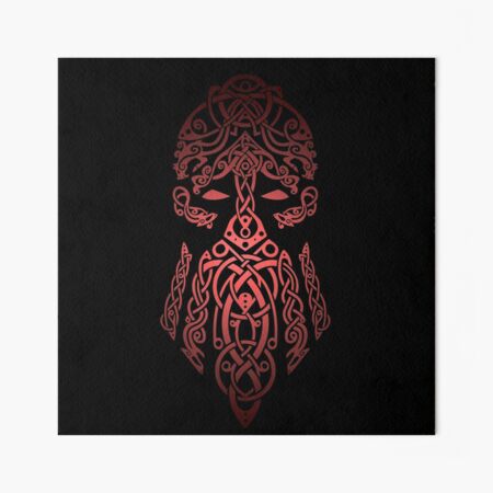 Tyr, Norse God of War, Law and Justice - Red and Black Tapestry