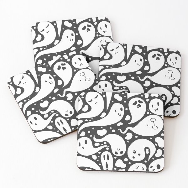 Item preview, Slippy Ghosts (White on Black) designed and sold by Connor Lannes.