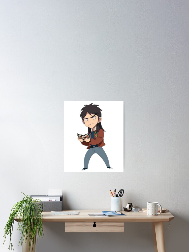 Anime Character Gyakkyou Burai Kaiji Poster By Laabadi1 Redbubble