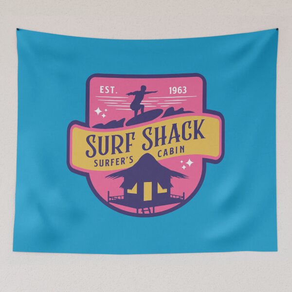 Item preview, Surfer Retro 'Surf Shack' Design designed and sold by LinniesTees.