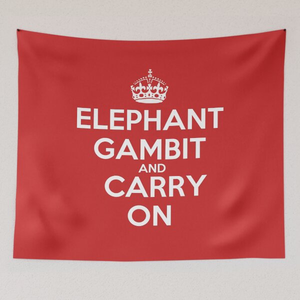 Item preview, Elephant Gambit and Carry On - Chess opening T-Shirt designed and sold by edygun.