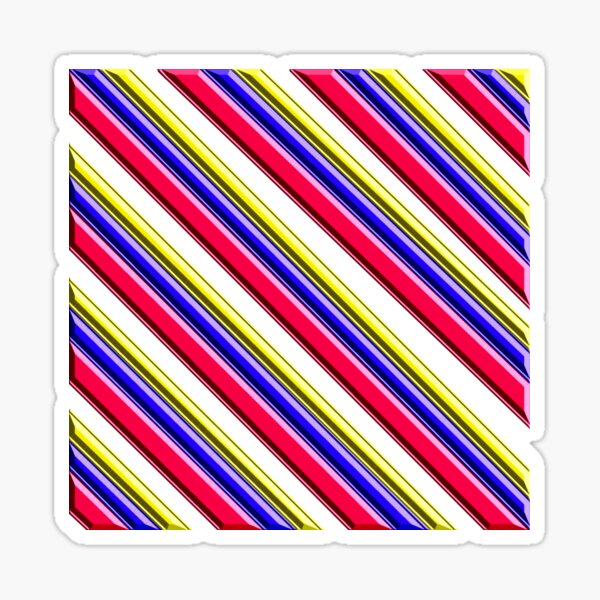 "red, blue, and yellow stripes" Sticker for Sale by peterachutha