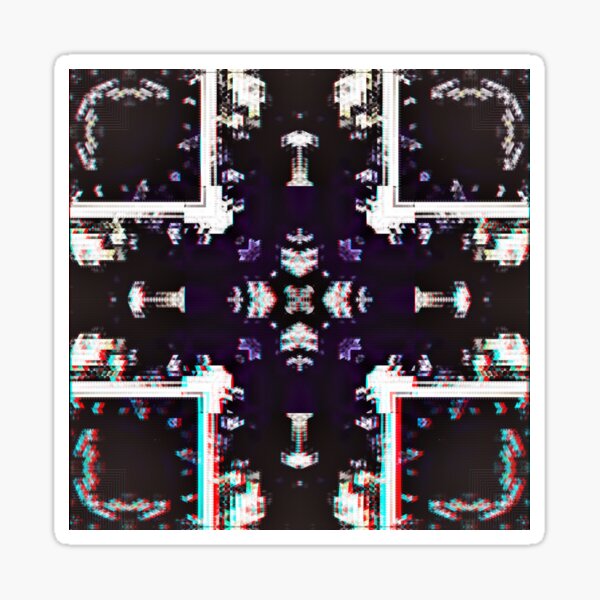 3D Anaglyph - Abstract Pattern Red/Cyan Sticker