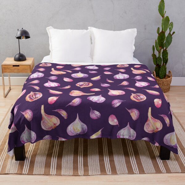 Item preview, Garlic on purple watercolor pattern designed and sold by AnjeseAnna.