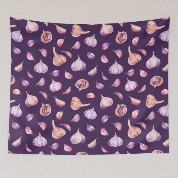 Item preview, Garlic on purple watercolor pattern designed and sold by AnjeseAnna.