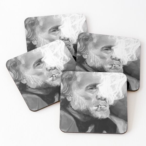 Item preview, Bukowski black and white digital painting designed and sold by tintacarmesim.