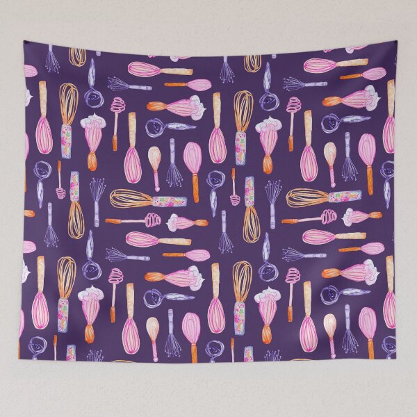 Item preview, Whisks on purple watercolor pattern designed and sold by AnjeseAnna.