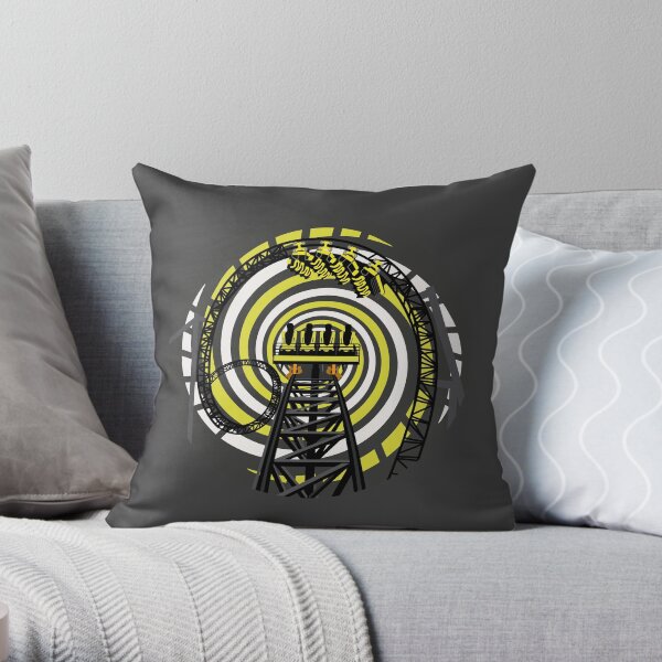 SMILE FOREVER Shirt Design - Black and Yellow Gerstlauer Infinity Coaster Throw Pillow
