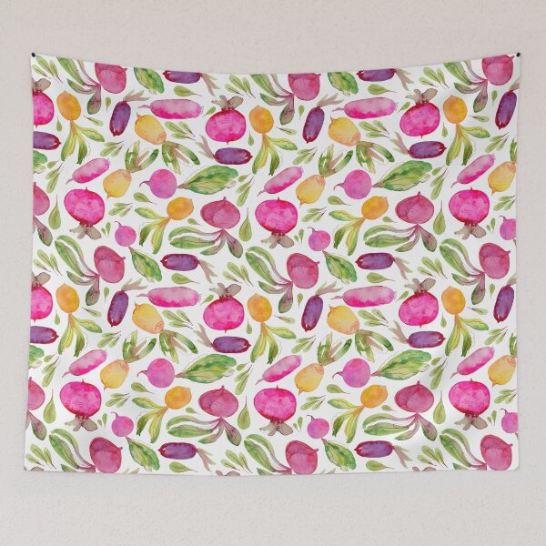 Item preview, Beetroots and leaf watercolor pattern designed and sold by AnjeseAnna.