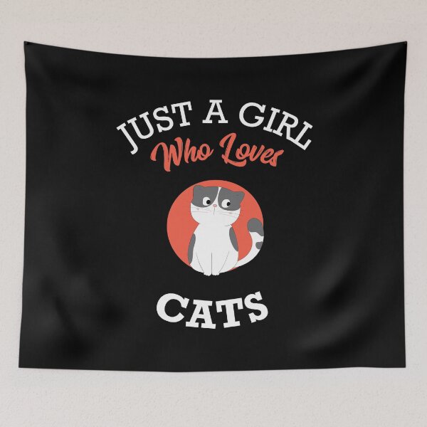 Item preview, Just A Girl Who Loves Cats Funny Cat Lover Gift designed and sold by saadtraibiz.