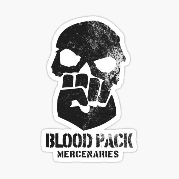 Vista previa del artículo con la obra «Mercenarios del paquete de sangre (negro) - Inspirado en Mass Effect», diseñado y vendido por Ralroost.