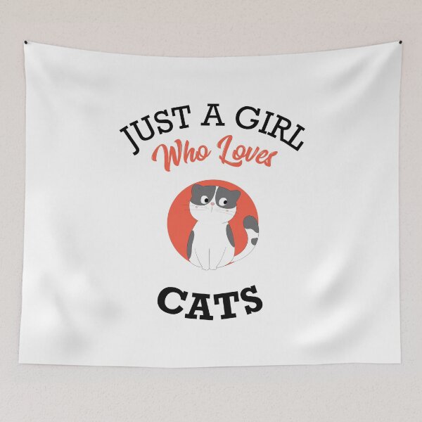 Item preview, Just A Girl Who Loves Cats Funny Cat Lover Gift designed and sold by saadtraibiz.