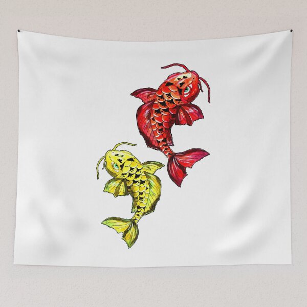 Item preview, Yellow and Red Koi Carps designed and sold by Sebastian Grafmann.