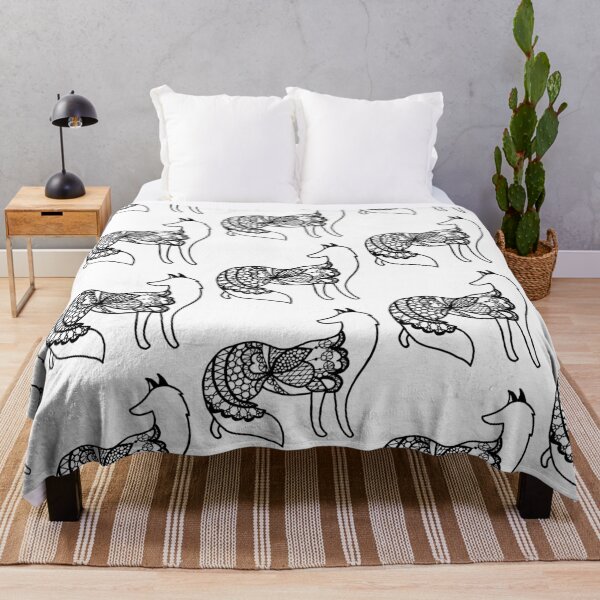 Item preview, Black silhouette of a fox with lace designed and sold by Solobai.