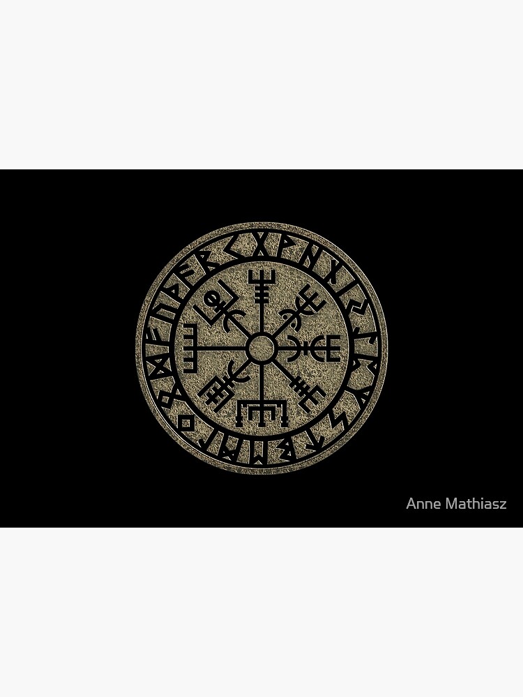 Viking Shieldmaiden Vegvisir Canvas Wall Art – Blue Pagan