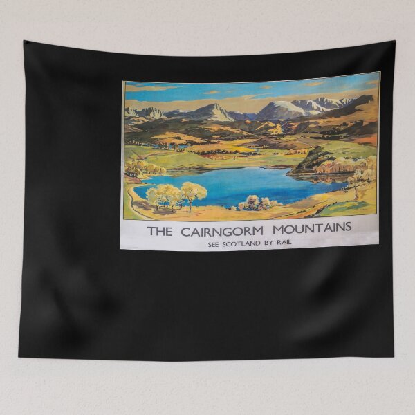 Item preview, retro classic Caringorm Mountains poster designed and sold by CorasPosters.