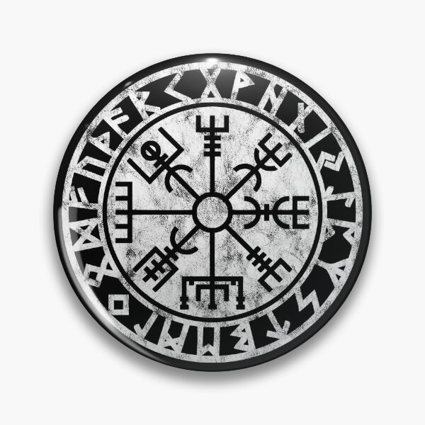 Item preview, Vintage, Vegvisir, symbol, Futhark runes, viking compass, norse, protection designed and sold by nitty-gritty.