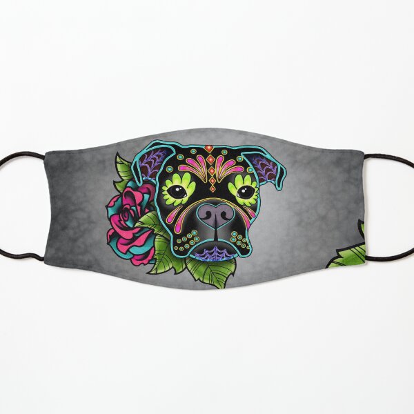 Boxer in Black- Day of the Dead Sugar Skull Dog Kids Mask