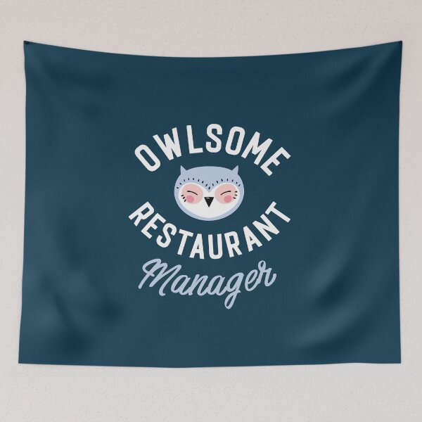 Item preview, Owlsome Restaurant Manager Pun - Funny Gift Idea designed and sold by betternotes.