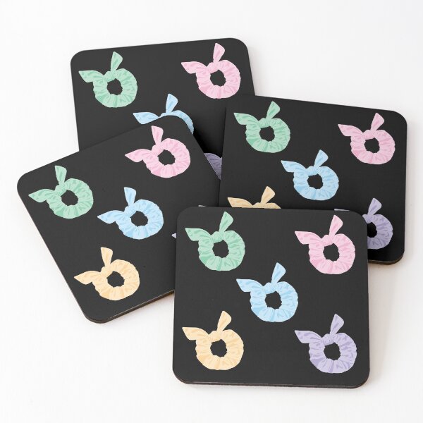 Item preview, Pastel Rainbow Scrunchies Pack Black designed and sold by ibyrd-7.