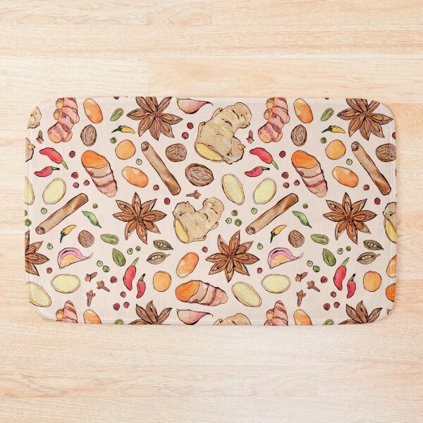 Item preview, Milk and Spice: turmeric, ginger, clove, cinnamon watercolor pattern designed and sold by AnjeseAnna.