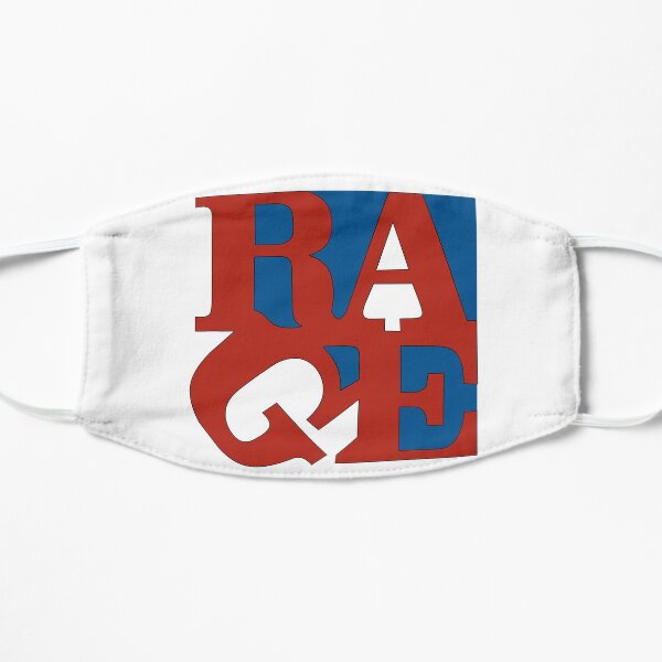 Camiseta tipográfica divertida cita de Rage que dice diseño Mascarilla plana