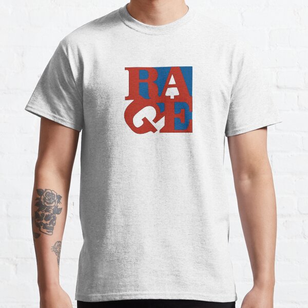 Camiseta tipográfica divertida cita de Rage que dice diseño Camiseta clásica