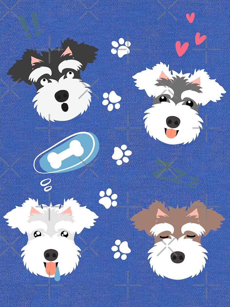 "Kawaii Miniature Schnauzer Emoji" Lightweight Sweatshirt for Sale by