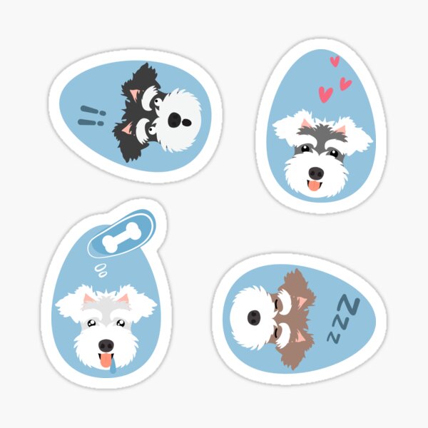 "Kawaii Miniature Schnauzer Emoji" Sticker for Sale by Lulupainting