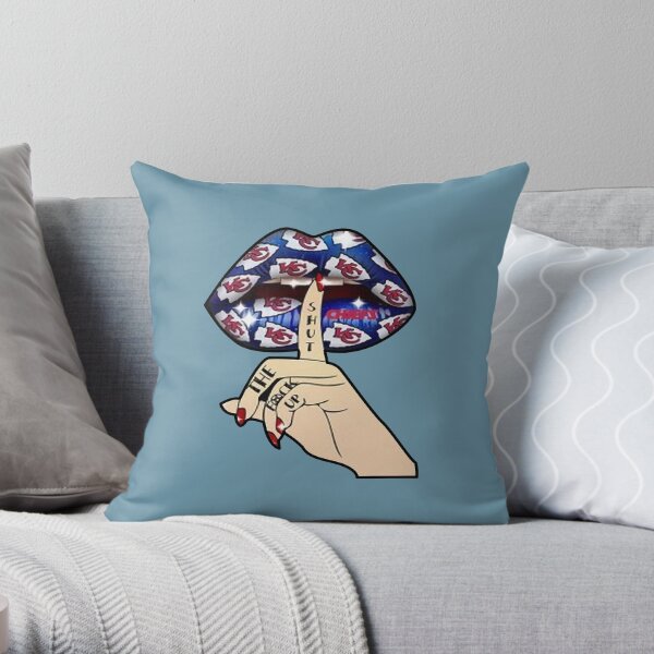 Shhh Woman Sexy Lips With Finger Secret Silence Kansas City Throw Pillow